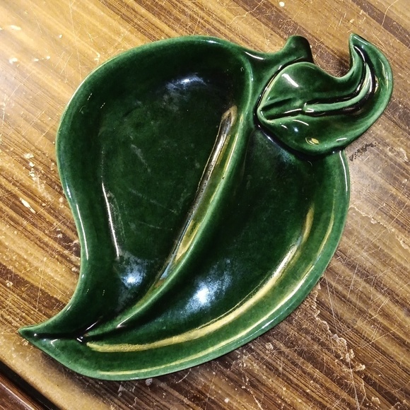 Vintage green art deco mcm serving dish tray - Picture 1 of 3
